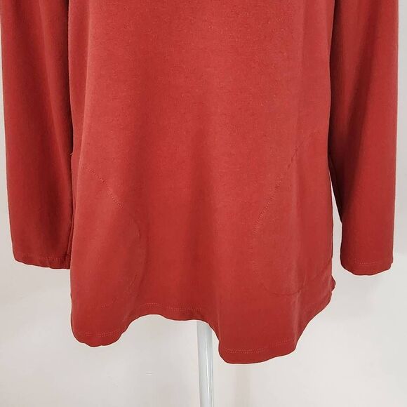 D&Co. Active Terry Tunic in Spice Red Size XS Petite Red Sweatshirt Pullover - Picture 3 of 8